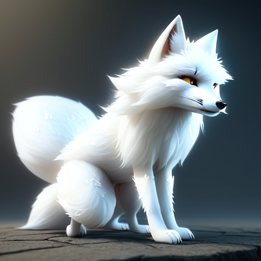Cute white fox, cute and adorable, long fuzzy fur, Pixar render, unreal engine cinematic smooth, intricate detail, cinematic, 8k, HD with style of