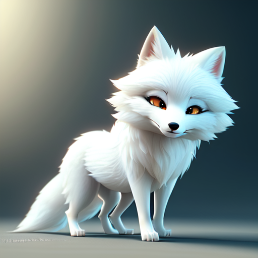 Cute white fox, cute and adorable, long fuzzy fur, Pixar render, unreal engine cinematic smooth, intricate detail, cinematic, 8k, HD with style of